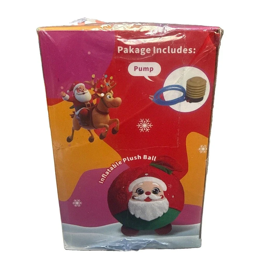 CHRISTMAS Inflatable PLUSH Toy Ball With Pump FOR AGES 3+ 19.7